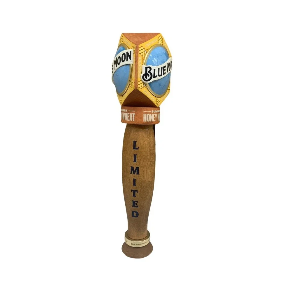 Blue Moon Summer Honey Wheat Limited Wooden Tap Handle Man Cave Decor 11